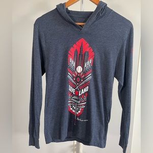 GV Art + Design Cleveland Guardians Indians Hooded Long Sleeved Baseball Shirt